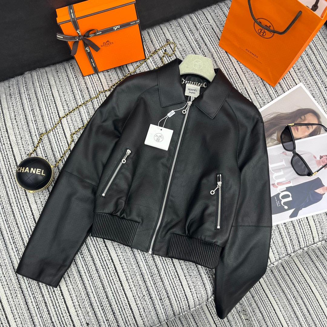Кожаный бомбер Hermes 