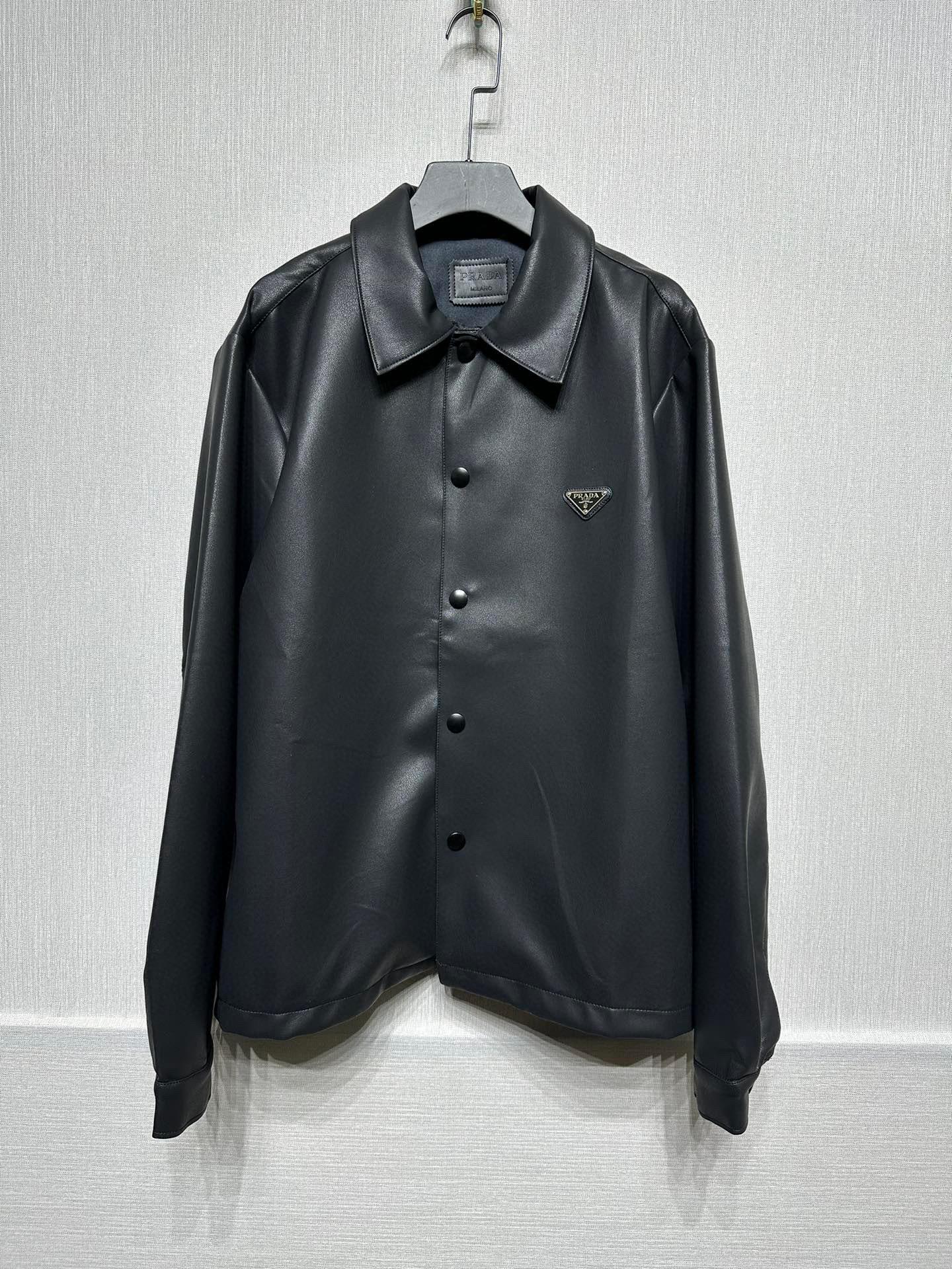 Рубашка кожаная Prada