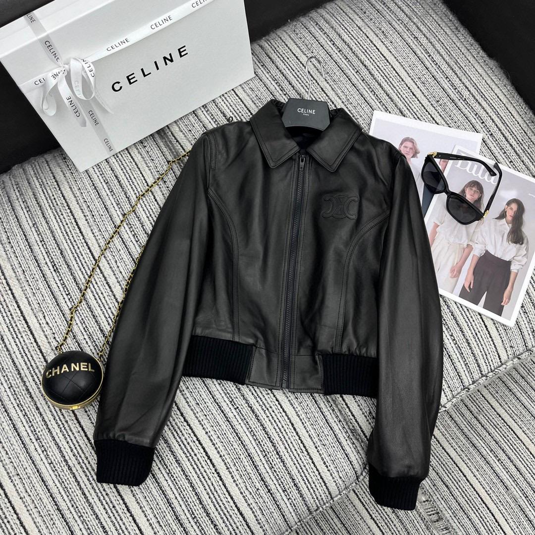 Кожаный бомбер Celine