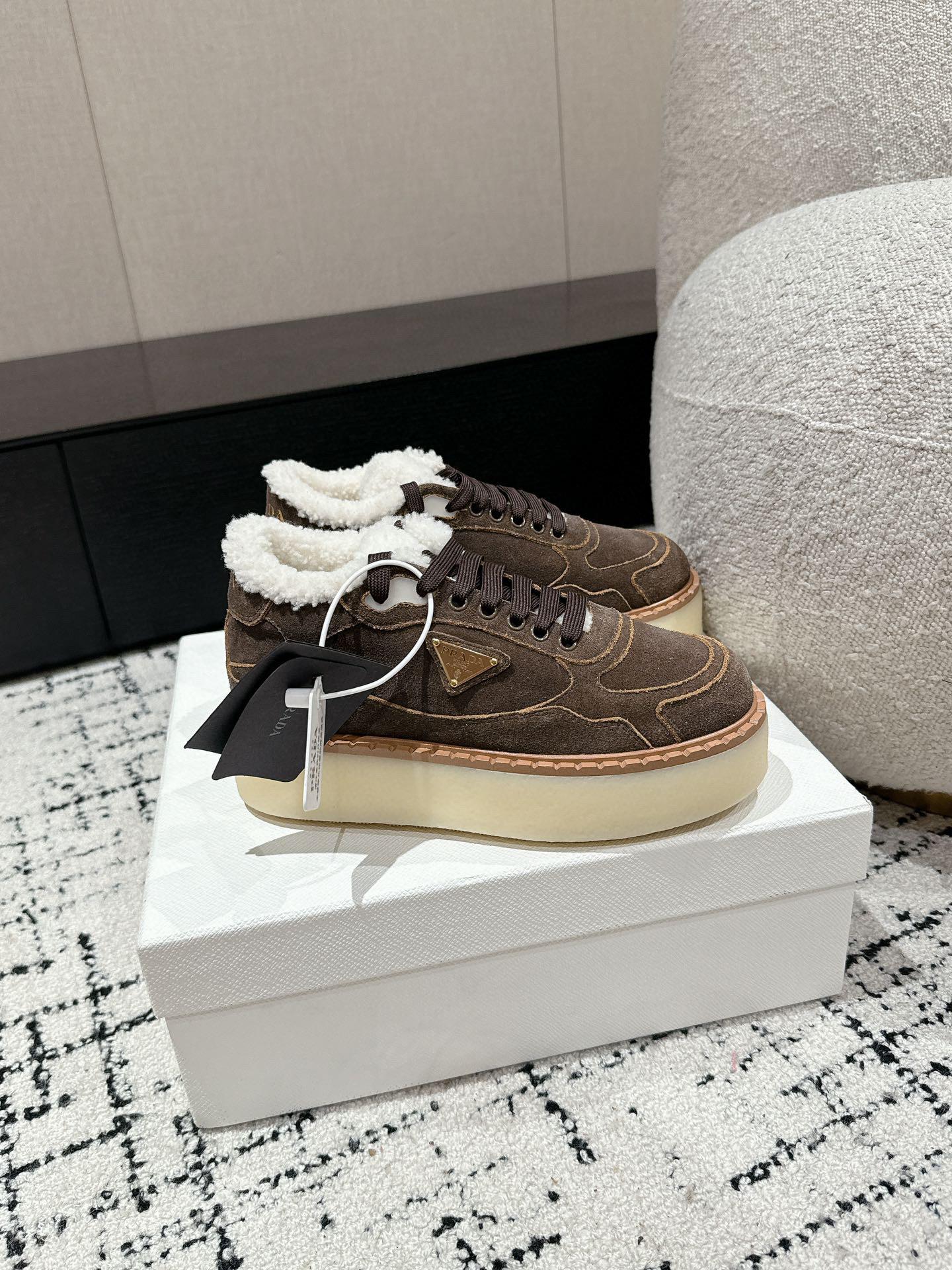 Полуботинки с мехом Prada 